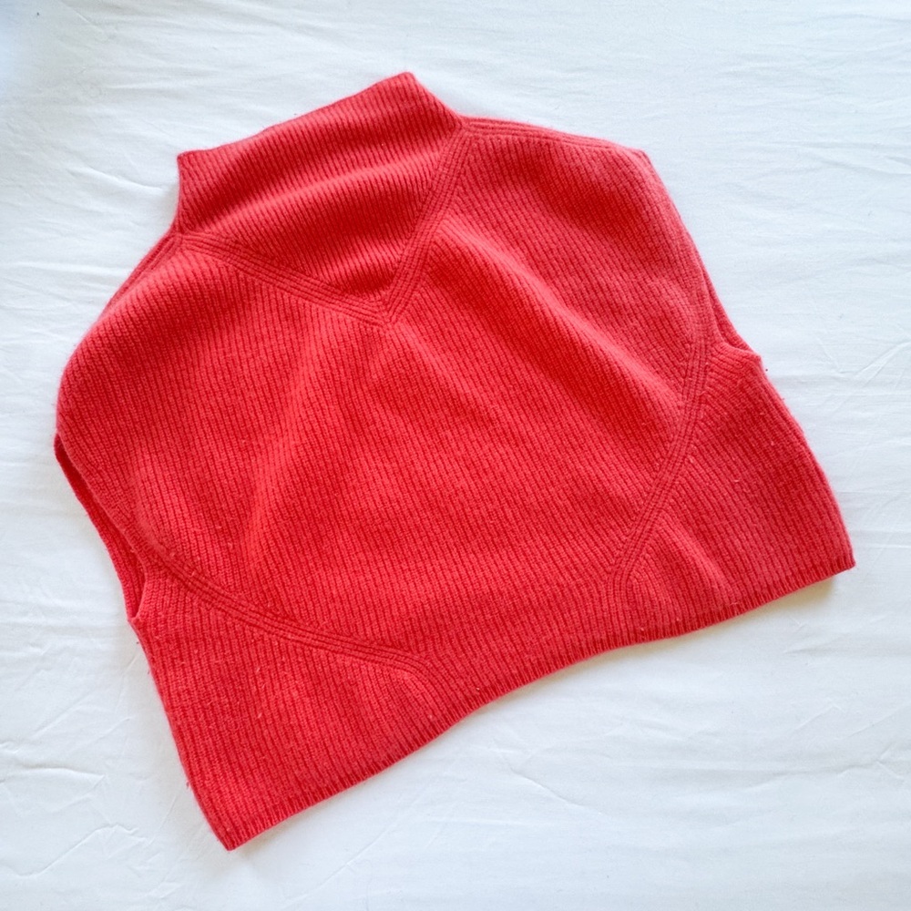 Anthropologie Red Cowl Neck Sweater